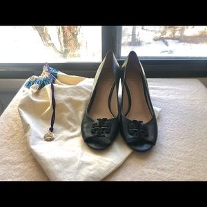 Tory Burch Sally Peep Toe, Black 7.5